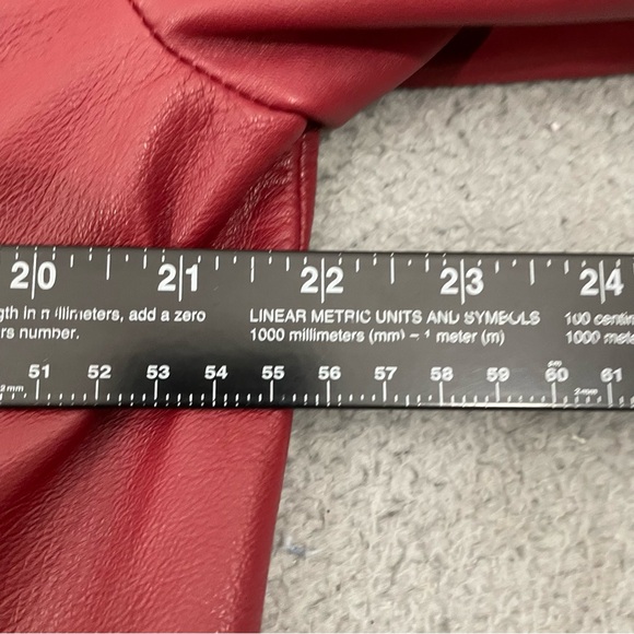 Worthington Genuine Lambskin Leather Jacket Womens XL Red Full Zip - Picture 10 of 11